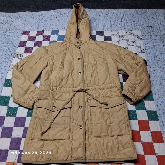 White Bear Jackets & Blazers - Vintage White Bear St Paul Jacket Women Medium Brown Snap Hooded Winter Coat